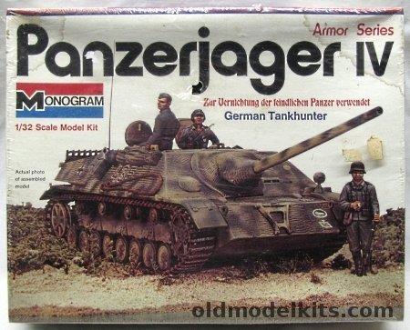 Monogram 1/32 Panzerjager IV L/48 German Tankhunter - With Diorama Instructions, 7505 plastic model kit